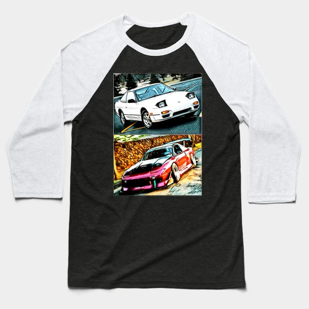 Nissan 240SX S13 Baseball T-Shirt by d1a2n3i4l5